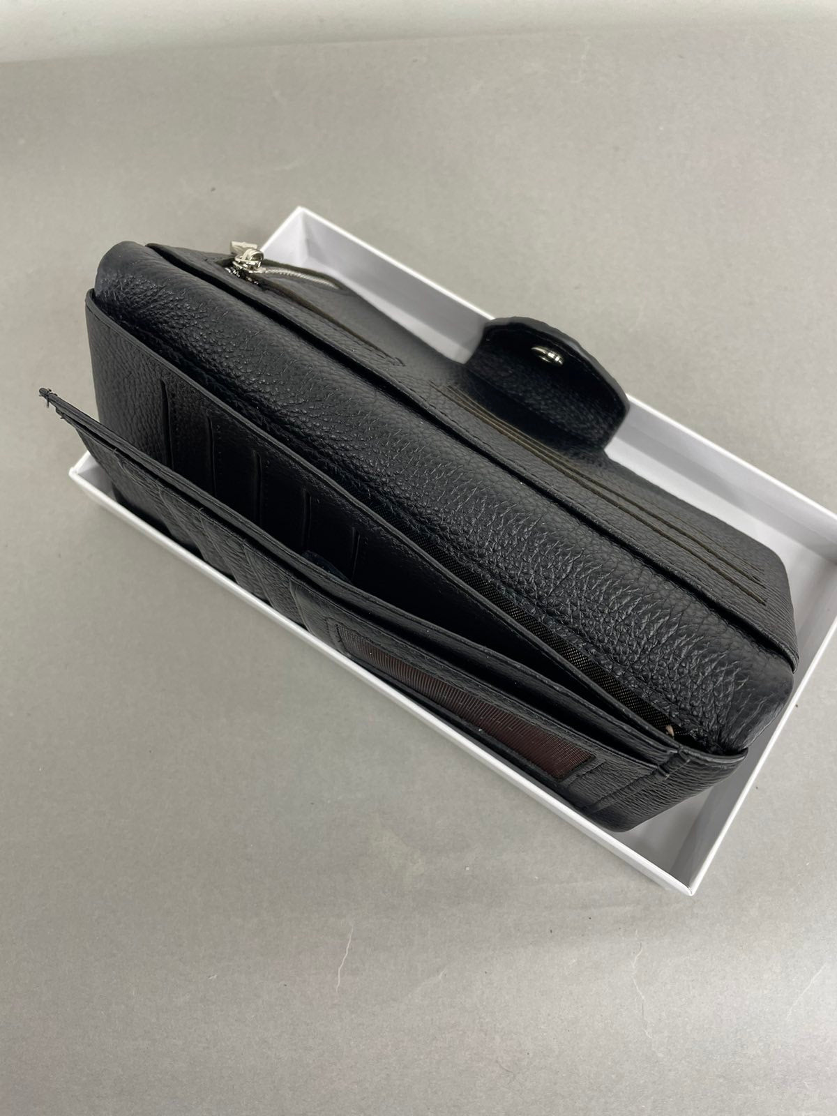 Juoda VerMari natūralios odos moteriška piniginė