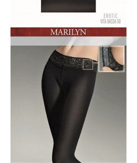 Pėdkelnės su nėrinių juosta MARILYN Erotic Vita Bassa 50 den