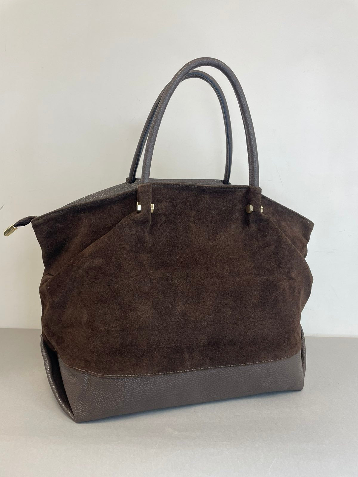 Ruda natūralios odos moteriška rankinė