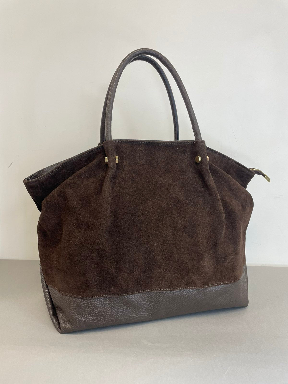 Ruda natūralios odos moteriška rankinė