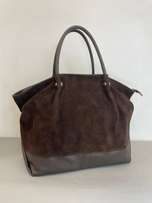 Ruda natūralios odos moteriška rankinė