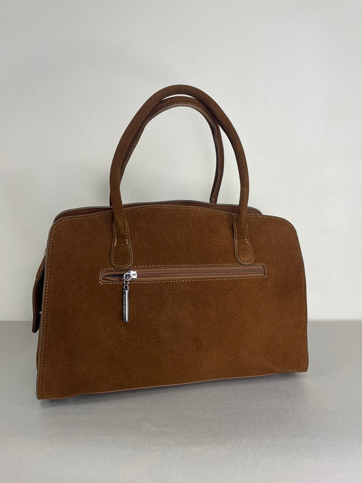 Ruda natūralios odos moteriška rankinė