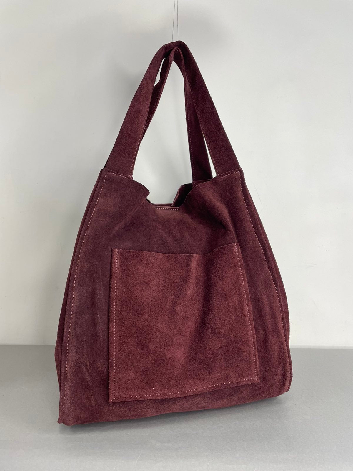 Natūralaus zomšo moteriška rankinė