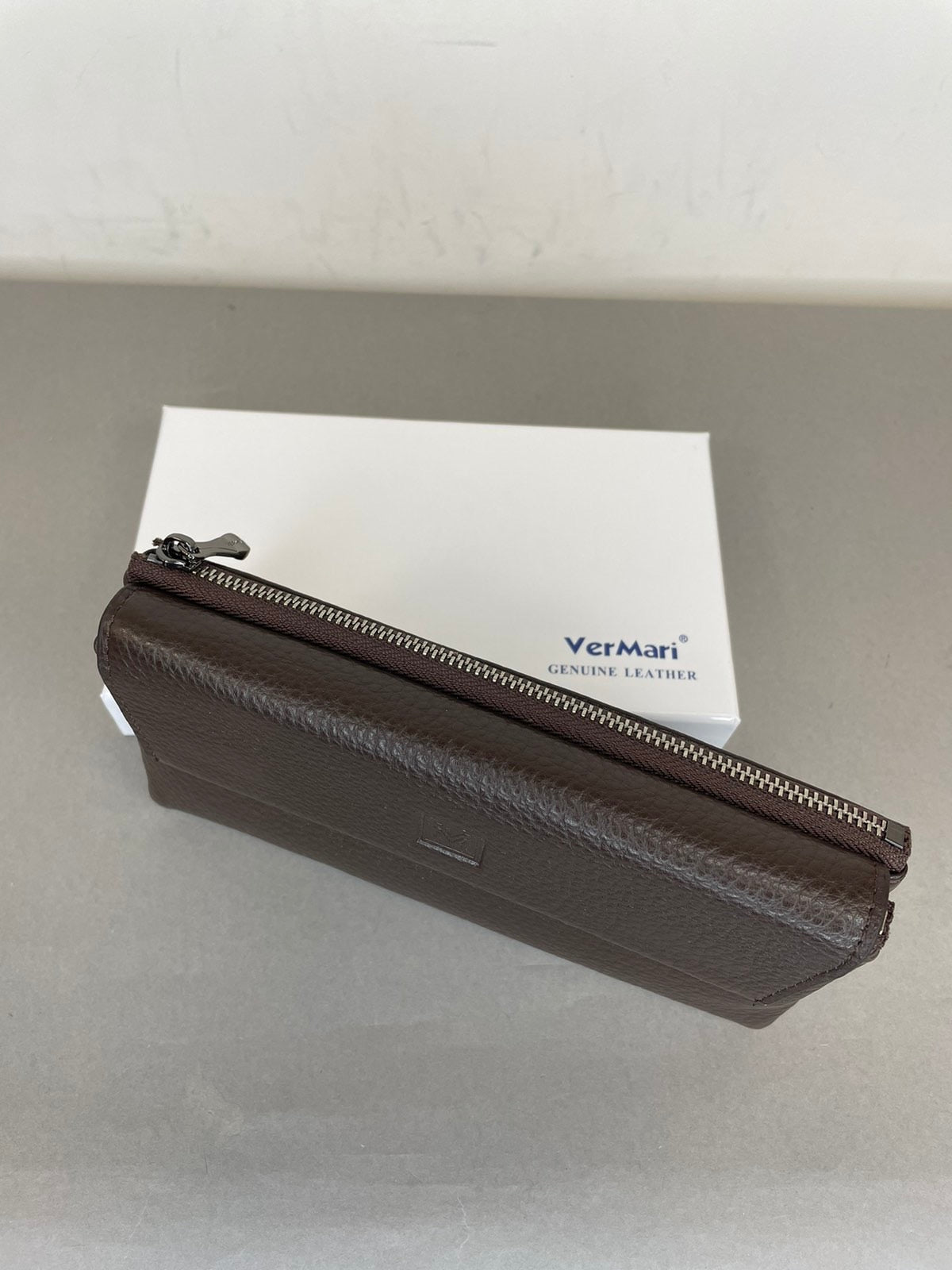 Šokoladinė VerMari natūralios odos piniginė