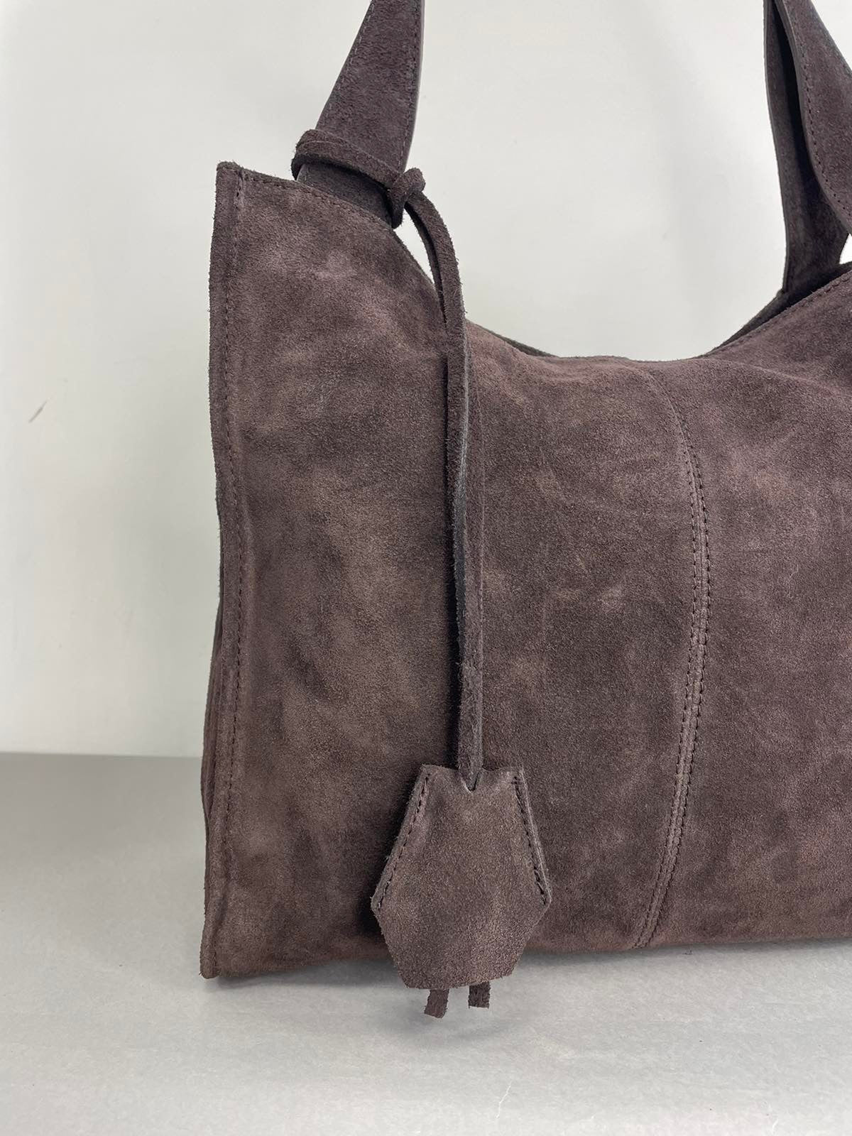 Ruda zomšinė moteriška rankinė