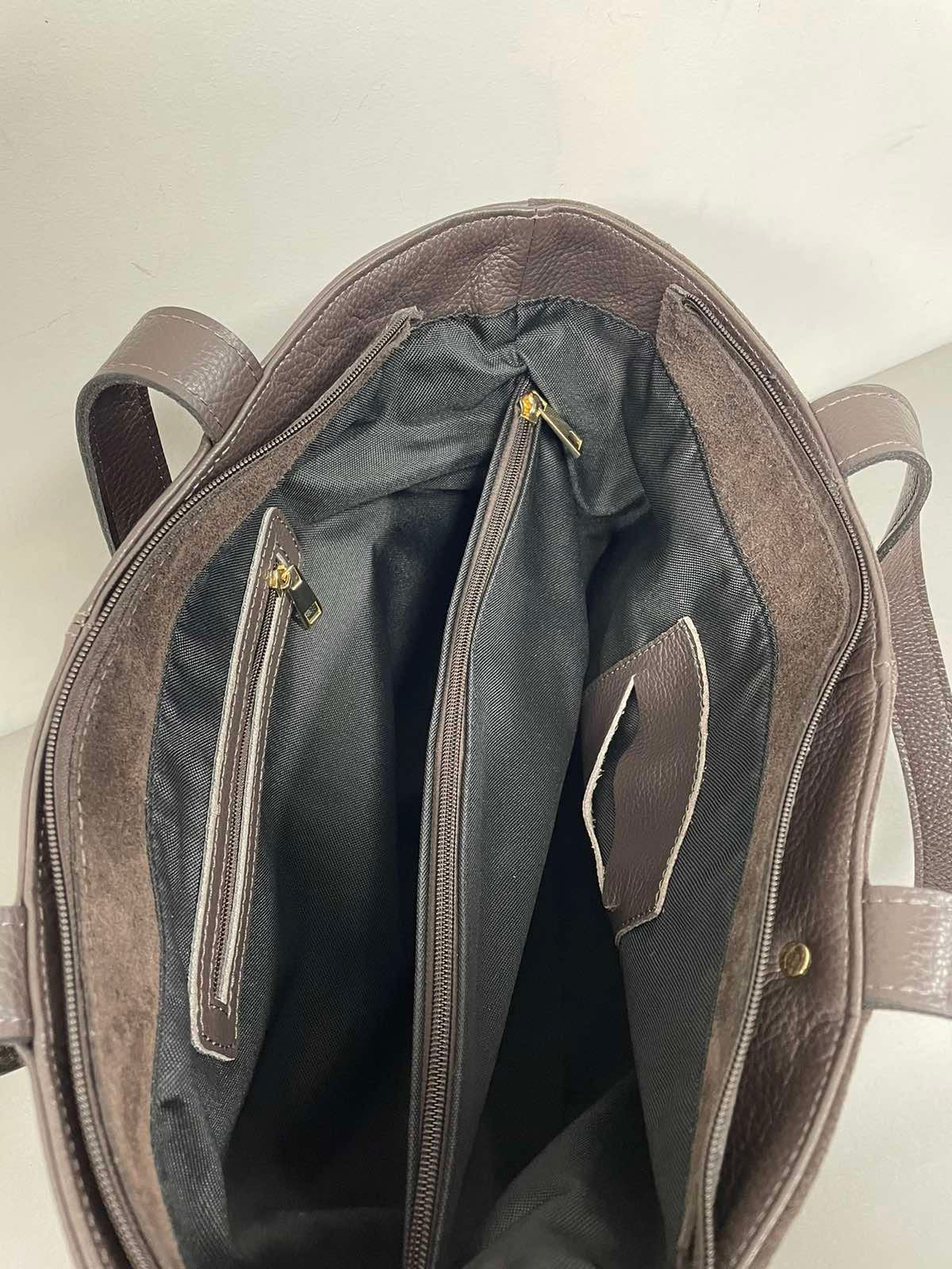 Ruda natūralios odos moteriška rankinė