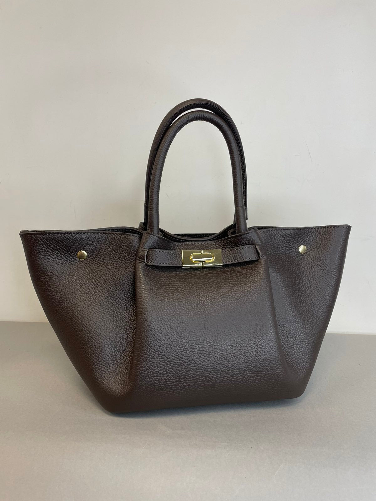 Ruda natūralios odos moteriška rankinė