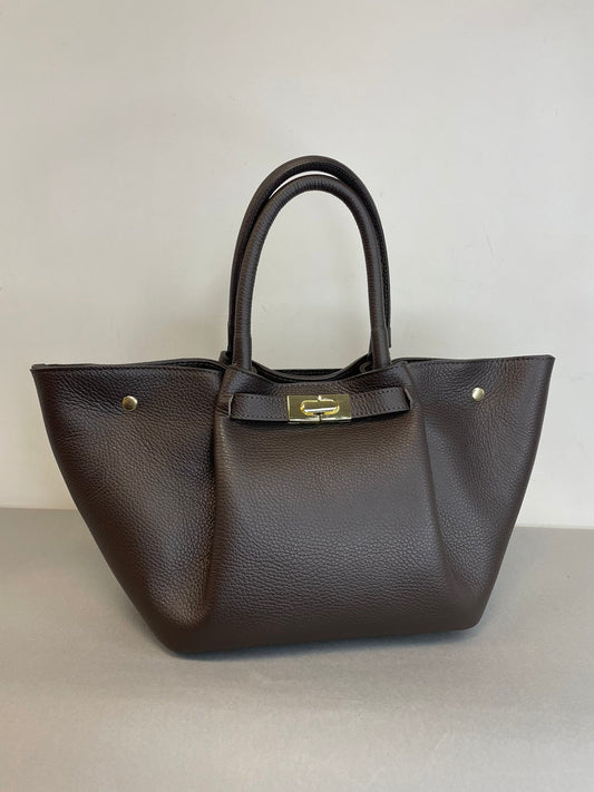 Ruda natūralios odos moteriška rankinė