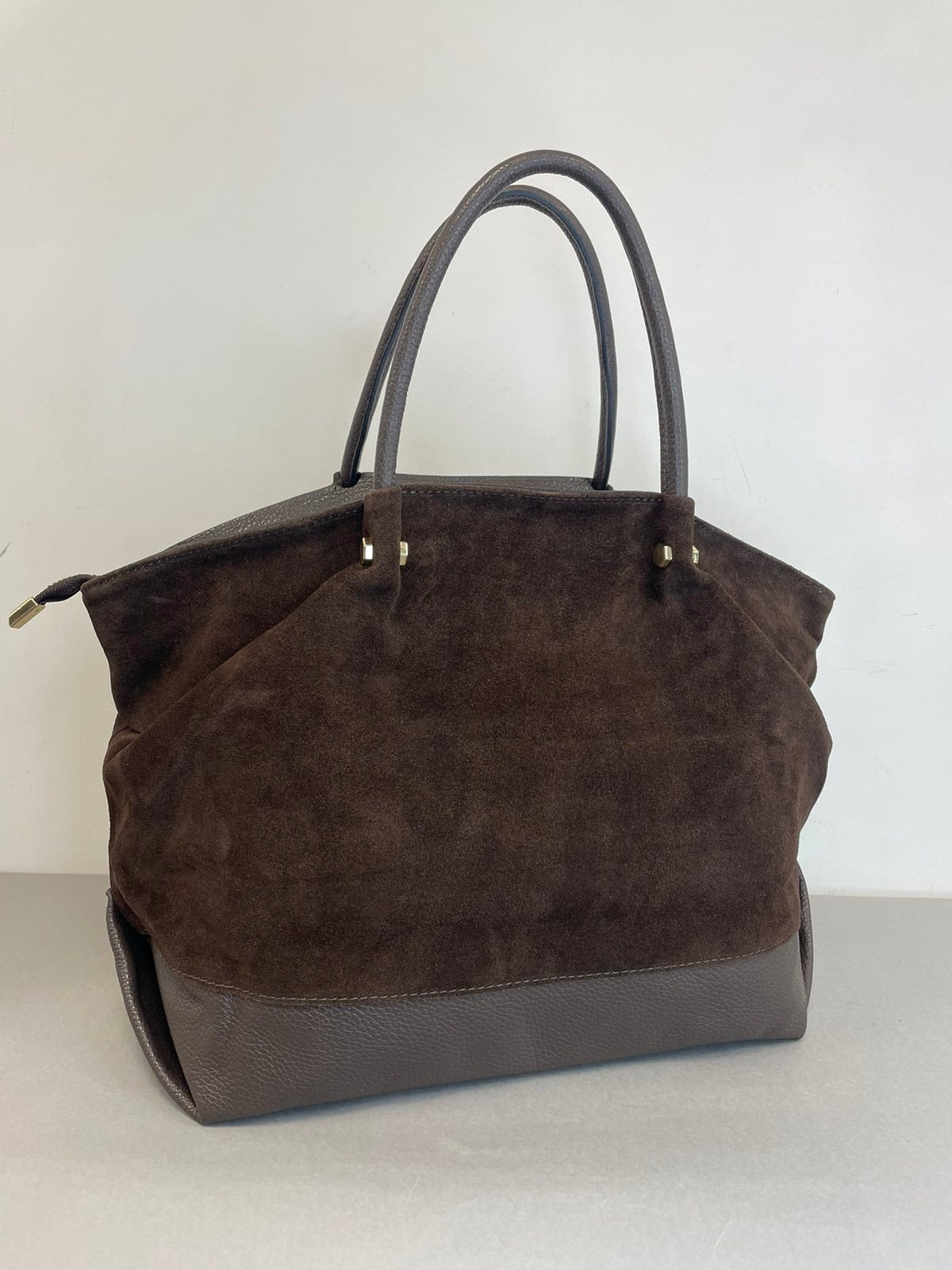 Ruda natūralios odos moteriška rankinė