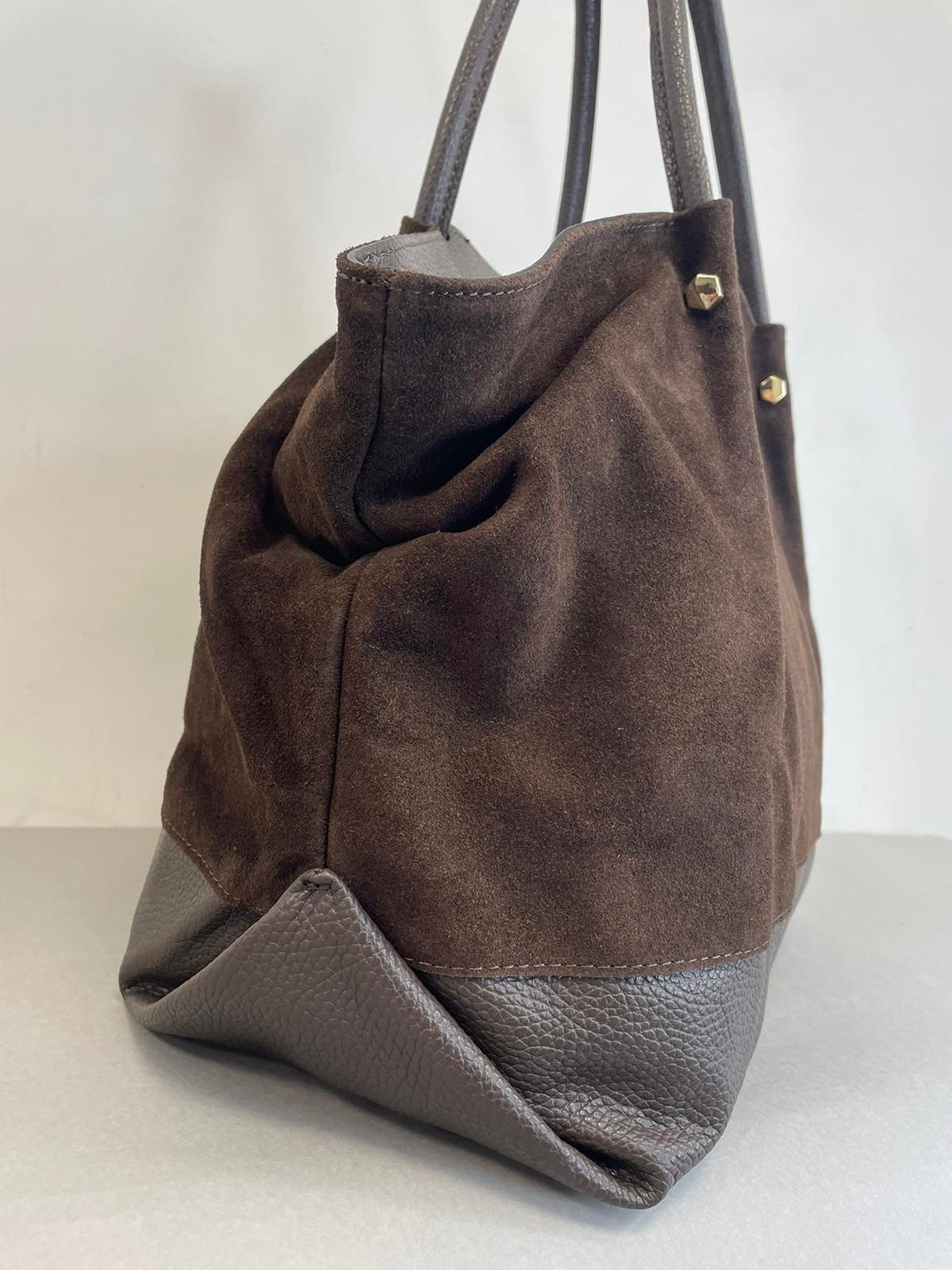 Ruda natūralios odos moteriška rankinė