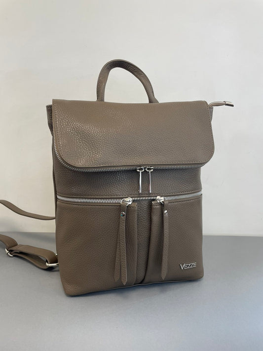 Vezze natūralios odos moteriška kuprinė