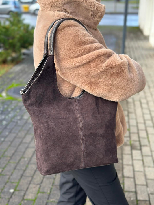 Ruda natūralios odos moteriška rankinė